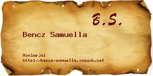 Bencz Samuella névjegykártya